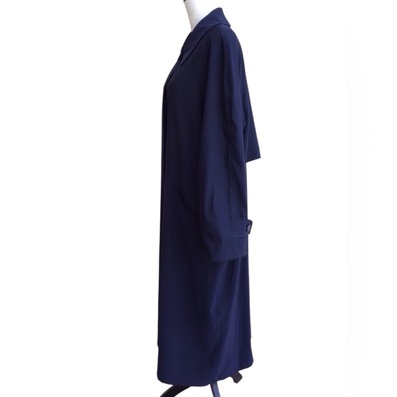 Saks Fifth Avenue Blue Long Length Trench Coat - Picture 2 of 7